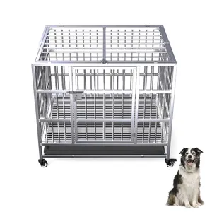 Pet Cages Houses Omni-Directional Wheel Outdoor Pet Products Foldable Dog Cages Metal Kennels Pet Cages