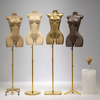 Mannequin de présentation demi-corps pour femme adulte grande taille, en position debout, avec support de présentation de bijoux (matériau PE)