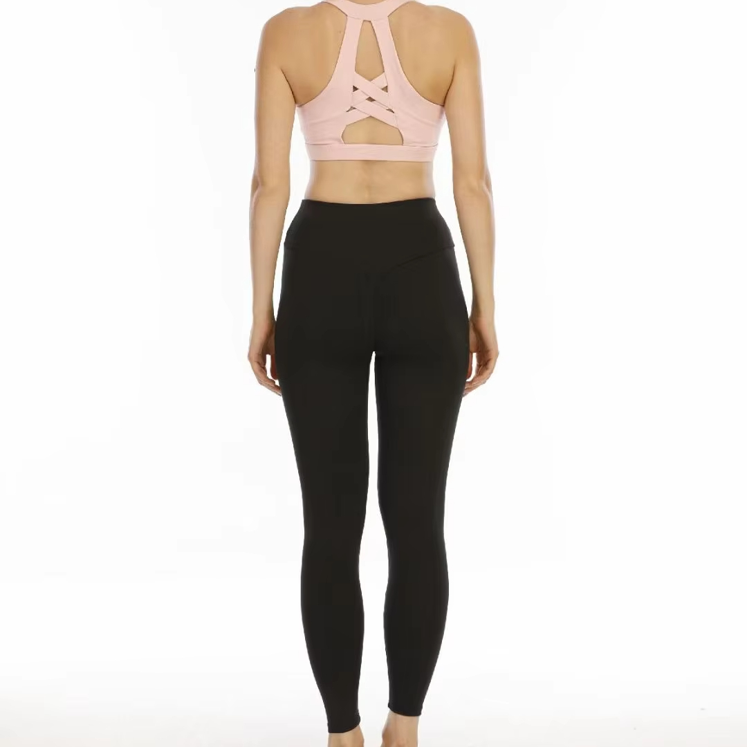 Factory Supply Cheap 75Polyester 25Spandex Quick Dry Breathable Set of Sleeveless Yoga Wear Active Strech for Yoga Sport Clothes