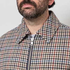 Custom Houndstooth Check Jacket Boxy Fit Classic Collar Zip-through Fully Lined Straight Hem Three-pockets for Everyday comfort - Product Image 4