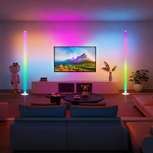 Hiện đại trang trí nội thất thông minh đứng ánh sáng RGB thay đổi độ sáng âm nhạc Sync góc <span class=keywords><strong>LED</strong></span> Đèn RGB đèn sàn - Product Image 1