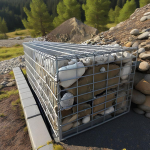 Cages en gabions pour murs de soutènement, en acier galvanisé, jardinière d'intimité, 129,9 x 11,8 x 19,7 pouces, panier en fil de fer pour jardin, clôture en <span class=keywords><strong>pierre</strong></span> - Product Image 4