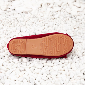 Chaussures de princesse pour fête, ballerines à nœud en velours rouge bordeaux, ballerines Mary Jane à talons bas, chaussures de princesse - Product Image 4