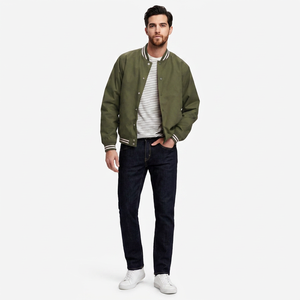 FINER THREADS Men's College Varsity <b>Jackets</b> Custom Front Stand Winter Casual Breathable <b>Fleece</b> <b>Lining</b> Wholesale Embroidered - Product Image 1