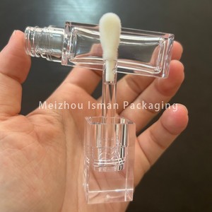 ISMAN Envase de Brillo Labial Cuadrado de Lujo Transparente de 4ml 10ml con Aplicador Grande, Tubo de Cristal para Brillo Labial Vacío con Logotipo Personalizado - Product Image 6
