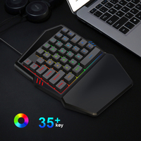 Mini clavier de poche 35 touches en gros Clavier ergonomique à une main Clavier de jeu portable