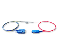 Splitter Serat Optik 1*2 Fbt Splitter SC/UPC Tiga Panjang Gelombang 1310nm 1490nm 1550nm Rasio Pembagian Fbt Coupler untuk Jaringan FTTH