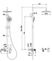 Ensemble de douche complet de luxe en laiton pour salle de bain, avec douchette à main et douche pluie murale, 3 fonctions, pour appartement et projet hôtelier