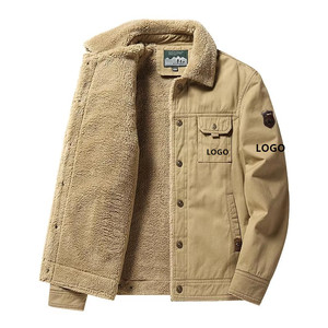 Giacca da Uomo Invernale Spessa Termica in Cotone con Calda Fodera in Pile, Cappotto Monopetto Cargo da Lavoro - Product Image 1