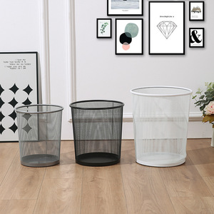 Corbeille ronde moderne en métal Design créatif à toit ouvert Home Office Kitchen Storage Organizer Wire Mesh Poubelles - Product Image 2