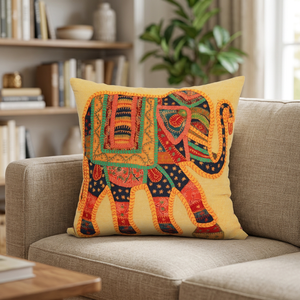 New Designer Square Plain Kantha Hand Embroidery Handmade 100% Cotton Non-Toxic Indian Home Cushion <b>Cover</b> Living Room Outdoor - Product Image 2