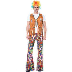 Nouveaux styles 2026 – Costume de <span class=keywords><strong>couple</strong></span> Halloween années 70 rétro hippie <span class=keywords><strong>disco</strong></span> – Costume indien primitif autochtone pour homme - Product Image 5