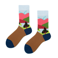 Nouveauté Mode Femmes Coton Peigné Hommes 100% Coton Chat Chien Motif Chaussettes Filles Redtube Vente Chaude Chaussettes