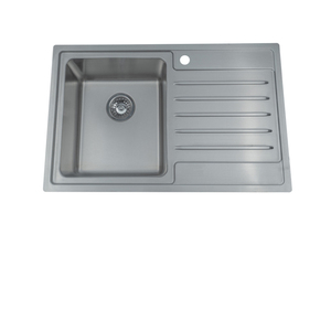 Lavello da <span class=keywords><strong>cucina</strong></span> a vasca singola popolare lavello da <span class=keywords><strong>cucina</strong></span> bianco spazzolato R25 moderno in acciaio inossidabile di grado 304 rettangolare 5 anni 114 / 90mm - Product Image 1