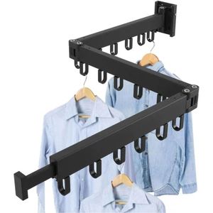 Heavy Duty <b>Wall</b> Mounted Aluminium Plastic Drying <b>Rack</b> Foldable <b>Storage</b> Hanger Single Sustainable Clothing Shoes Spices Kitchen - Product Image 1