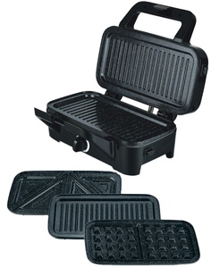 Machine à collation à remplissage profond 3-en-1 <span class=keywords><strong>Plaques</strong></span> de cuisson antiadhésives <span class=keywords><strong>interchangeables</strong></span> Panini Press Griddle <span class=keywords><strong>Gaufrier</strong></span> Toastie Sandwich Maker - Product Image 4