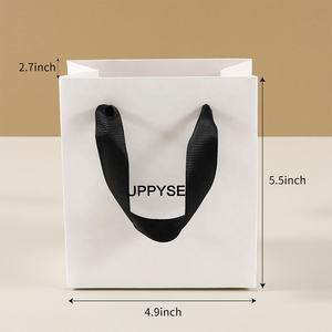 Custom logo Jewelry <strong>White</strong> Paper Handbag Luxury <strong>Small</strong> Gift Paper <strong>Bags</strong> Necklace Bracelet Jewelry Packaging Paper <strong>Bag</strong> - Product Image 2