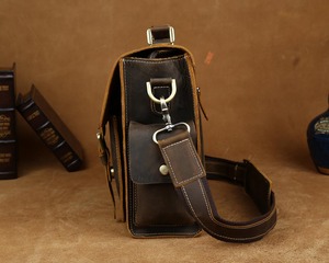 Tiding Vintage Brown Handmade <strong>Men</strong> Genuine Leather 13 Inch <strong>Laptop</strong> <strong>Bag</strong> Briefcase <strong>Messenger</strong> <strong>Bag</strong> <strong>for</strong> Man - Product Image 3