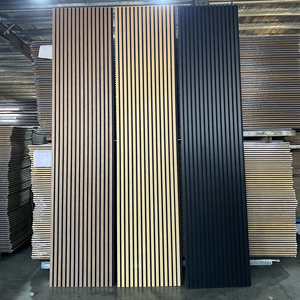 Panel Acústico de <span class=keywords><strong>Listones</strong></span> de Madera Impermeables |   <span class=keywords><strong>Listones</strong></span> de Madera Acústicos con Ranuras Lineales para Spa, Estudio de Yoga y Auditorio - Product Image 1
