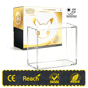 Boîte de présentation transparente en acrylique anti-UV 5+5mm avec couvercle magnétique puissant pour cartes Pokémon Elite Trainer - Protection et rangement - Product Image 1