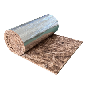 Rouleau de laine de verre brun avec revêtement en <span class=keywords><strong>aluminium</strong></span>, respectueux de l'environnement, conforme aux normes ASTM, non toxique, sûr pour l'isolation domestique, couverture en laine de verre - Product Image 1