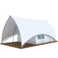 Tente de glamping de luxe pour bateau à voile Oxford, double couche, imperméable, deux chambres, salon, structure en acier galvanisé