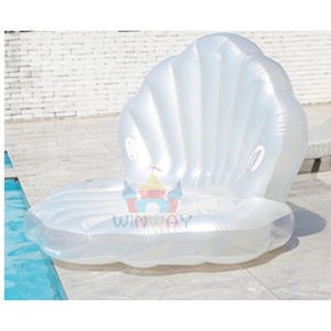 Nuovo Stile 2026: Letto Galleggiante Commerciale Gonfiabile, Zattera Gonfiabile in PVC a Guscio di Perla Bianca, Divano Gonfiabile con Anello Luminoso per il Nuoto - Product Image 1