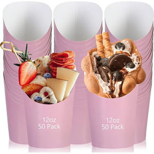 Tazas de charcutería, etiquetas para selecciones de cóctel, papel Kraft desechable con palitos, soporte para patatas fritas de 12 oz, accesorios para vasos de aperitivo - Product Image 4