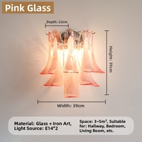 Lustre LED en verre nuage de style Murano, taille moyenne, pour villa, salon, chambre à coucher