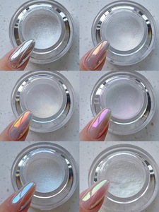 Poudre à ongles effet miroir argenté Aurora, pigment chrome ciel nocturne, paillettes métalliques acryliques pour la décoration des ongles - Product Image 6