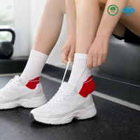 Chaussettes de course unisexe en coton épais respirant, mi-mollet, pour athlètes – Taille unique – Offre spéciale