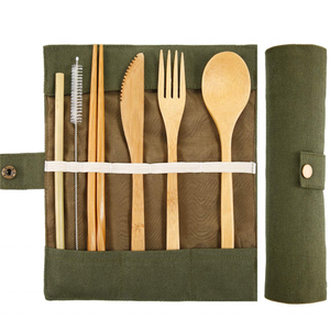 Tableware Bamboo Knife and Fork Spoon Straw Chopsticks Set Custom LOGO Disposable Eco Friendly Reusable Bamboo Cutlery Sets