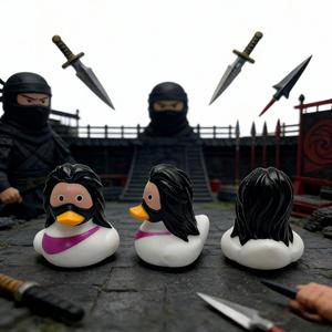 Plastic Children's Water <b>Play</b> Toy Cartoon <b>Doll</b> Purple Belt Black Curly Hair White Horse Duck 0-24 Months - Product Image 3