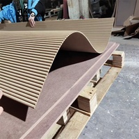 Panneau mural 3D en MDF à lattes, design flexible et pliable, imitation bois