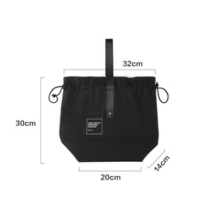 Bolsa de almuerzo con cierre de cordón de lona, 32x30x14cm, aislada, para estudiantes y trabajadores de oficina - Product Image 1