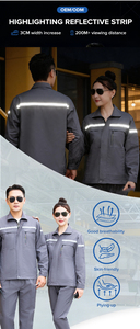 Ensemble <span class=keywords><strong>de</strong></span> vêtements <span class=keywords><strong>de</strong></span> sécurité réfléchissants à double couche, manches longues, uniforme <span class=keywords><strong>de</strong></span> travail avec bandes réfléchissantes durables pour les chantiers <span class=keywords><strong>de</strong></span> construction - Product Image 6