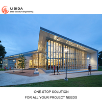 Edificio de sala de exposición estructural de Metal prefabricado de alta calidad con marco de acero ligero prediseñado