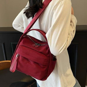 Mochila de lona de bloque de color con múltiples compartimentos Bolso de hombro individual o doble convertible - Product Image 6