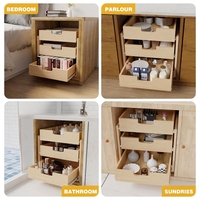 Tiroirs coulissants en bois à 3 niveaux pour l'organisation des armoires de base, de la cuisine, du garde-manger et de la salle de bain