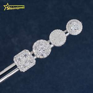 <span class=keywords><strong>Orecchini</strong></span> a Perno in Moissanite 10mm 11mm, Placcati in <span class=keywords><strong>Oro</strong></span> <span class=keywords><strong>Vero</strong></span>, Stile Hip Hop, Argento 925, Disponibili in Magazzino Locale Americano - Product Image 4