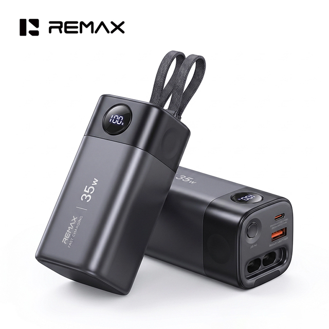 REMAX FP-35 20000mAh Power Bank PD 35W Fast Charging Built-in Dual Cable External Battery Pack Portable Charger with LED Display