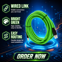 Câble réseau industriel Ethernet spécial KRONZ vert bleuâtre, haute flexibilité, Cat6A, connecteurs circulaires 26AWG