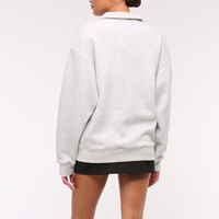 Logo personnalisé pour femmes Ultra Soft Premium Fleece Quarter Zip Pullover 100% Cotton Sweatshirt