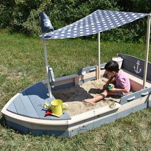 Pinsen — <span class=keywords><strong>bac</strong></span> <span class=keywords><strong>à</strong></span> <span class=keywords><strong>sable</strong></span> en <span class=keywords><strong>bois</strong></span> pour enfants, bateau pour enfants, <span class=keywords><strong>avec</strong></span> auvent, <span class=keywords><strong>toit</strong></span>, Pirate, nouveau Design - Product Image 5