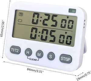 ساعة منبه متعددة الوظائف بشاشة عالية الدقة مع تنبيه صوتي وضوئي واهتزازي ووظيفة الذاكرة ومؤقت رقمي للمطبخ ومؤقت للعد التنازلي - Product Image 3