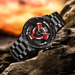 Montre à quartz avec lumière nocturne 3D rotative, design anime 'Yeux rouges', vente en gros transfrontalière, livraison directe - Product Image 4