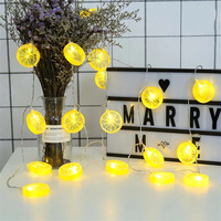 Fruit Citron Tranche Guirlande Lumineuse LED Flash Guirlande Lustre Intérieur Extérieur Éclairage Veilleuse