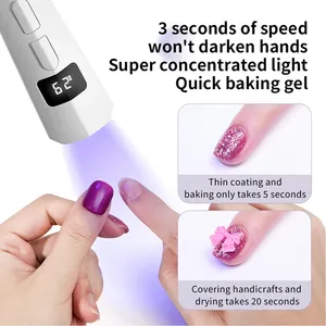 โคมไฟมือถือ Super Hand Lamp 8W สำหรับอบเจลเล็บแห้งเร็ว พร้อมหลอด UV LED และเลนส์ประหยัดพลังงาน ชาร์จซ้ำได้ เหมาะสำหรับทำเล็บมืออาชีพในร้านเสริมสวย - Product Image 2