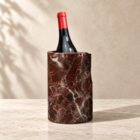 Seau à glace en marbre naturel noir, blanc, vert, jaune pour champagne et vin