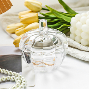 Scatola di immagazzinaggio trasparente moderna vasetto di vetro a forma di zucca all'ingrosso per la decorazione domestica <span class=keywords><strong>e</strong></span> Bar Mitzvah per le occasioni - Product Image 4